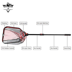 2026New plusieurs couleurs flottant Compact pliant bateau pliable pêche épuisette en aluminium Tube <span class=keywords><strong>carpe</strong></span> caoutchouc filets de pêche - Product Image 5