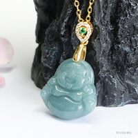 Bouddha Myanmar Jade Pendentifs Bijoux Jadéite Charme Collier Sculpté À La Main Maitreya Naturel Birmanie Jade Ras Du Cou