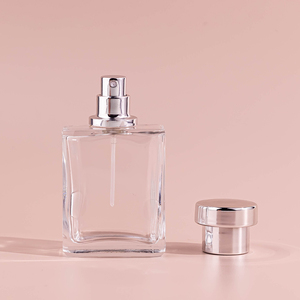 Bán buôn vuông Chai Nước Hoa Thủy Tinh Phẳng <span class=keywords><strong>30ml</strong></span> 50ml Màn hình rõ ràng in bơm phun - Product Image 3