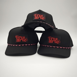 Exceptional Five Panel Solid <b>Waterproof</b> Golf <b>Hat</b> Custom Silicone Emblem Low MOQ OEM Laser Perforated Breathable Running Cap Wear - Product Image 5