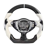 Volant sport en fibre de carbone noire et cuir perforé blanc, personnalisation acceptée, compatible avec Toyota GR 86 Subaru BRZ