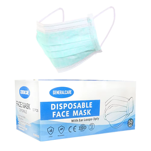 Fabricant de <span class=keywords><strong>masque</strong></span> médical de <span class=keywords><strong>couleur</strong></span> bleu/blanc à 3 plis avec boucle d'oreille <span class=keywords><strong>Masque</strong></span> facial jetable - Product Image 1