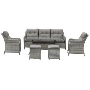 Juego de sofá esquinero con mesa de comedor, sofá seccional con otomana, nuevo juego de sofá de mimbre barato en forma de L - Product Image 6