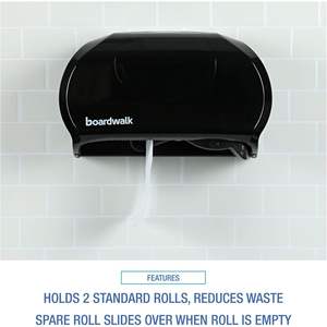 Distributeur de papier toilette double standard Boardwalk R3670BKBW 13 pouces X 6,75 pouces X 8,75 pouces Noir-13 In. X 6,75 pouces X 8,75 pouces - Product Image 2