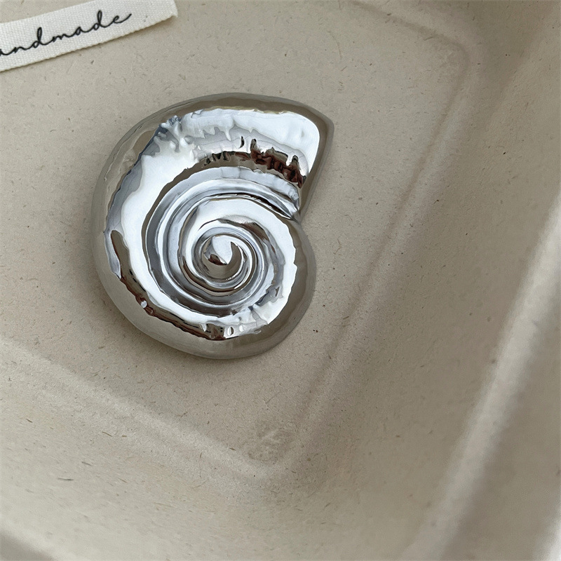 Broche conque argent 7-5cm