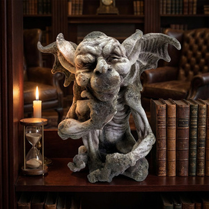 <span class=keywords><strong>Estatua</strong></span> de Gargoyle Pensativo Gótico Vintage para Jardín, Decoración de Piedra Magnesia Retro, Venta al por Mayor - Product Image 3