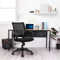 Chaise pivotante noire moderne de luxe confortable, chaise de bureau ergonomique réglable en maille avec roulettes