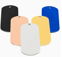 Plaques d'identification pour chien en aluminium anodisé personnalisées, plaques métalliques vierges de couleurs assorties, étiquettes rectangulaires en acier inoxydable pour chaussures et bagages