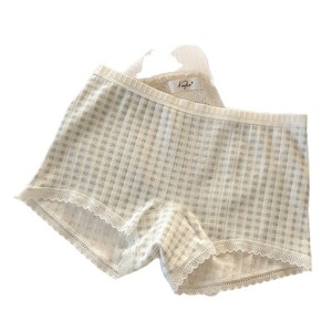 Lot de 4 culottes courtes en coton pour femme, motif <span class=keywords><strong>ours</strong></span> mignon et floral, bordure en dentelle, sous-vêtements respirants - Product Image 5