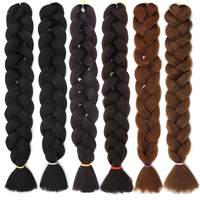 Ekstensi Rambut Kepang Jumbo Super Panjang 82 Inci, Sintetis Profesional, Tahan Suhu Rendah, Yaki untuk Kepang Rambut, Box Braids, Hot