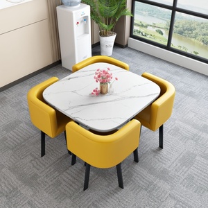 Juego de Mesa de Restaurante al por Mayor, 1 Mesa y 4 Sillas, Juego de Mesa de Comedor Moderno y Lujoso, Muebles de Sala de Estar, Mesas de Comedor - Product Image 2