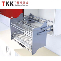 Acessórios Modernos para Armários TKK, Rack de Armazenamento Multifuncional, Cesta Retrátil para Armários de Cozinha