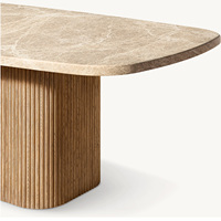 Tables à manger de luxe faites à la main par Rhoohill, avec plateau en marbre, en bois massif, tables rectangulaires modernes pour salle à manger