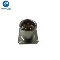 Conector Macho Cuadrado Negro Plateado BB-2590 para Montaje en Panel, para Enchufe SC-C-179495, Carcasa de Aluminio, Corriente Nominal de 6A