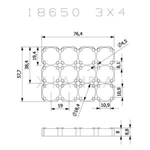 18650 3S3P Battery Insulation Holder Lithium Ion Cell <b>Bracket</b> and Spacer Essential Battery Accessories - Product Image 4