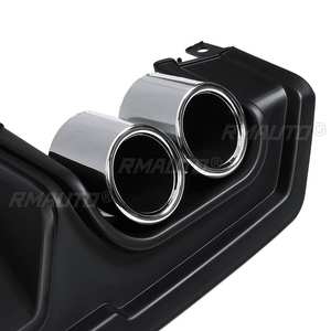 Difusor de Parachoques Trasero Inferior Negro/Cromado con Salida de Escape Doble para Honda Civic 10ª Generación Sedán 4 Puertas 2016-18 JDM - Product Image 4