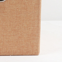 Cube de rangement en tissu 25x25x25cm, panier tissé beige avec poignée à œillets métalliques, organisateur décoratif pour placard, étagère, chambre