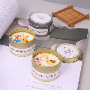 Fabricant de bougies parfumées de luxe, boîtes métalliques personnalisées de petite taille, pots à bougies, bougies en cire de soja parfumées en vrac pour la méditation - Product Image 1