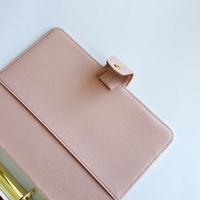 Carnet de notes A5 avec logo personnalisé business rose agenda journal à 6 anneaux reliure logo personnalisé simili cuir poche