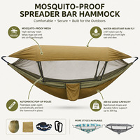 Hamac portable en nylon pour camping et randonnée en extérieur, avec auvent pare-soleil et moustiquaire, capacité 200 kg, couleurs personnalisables, toutes saisons