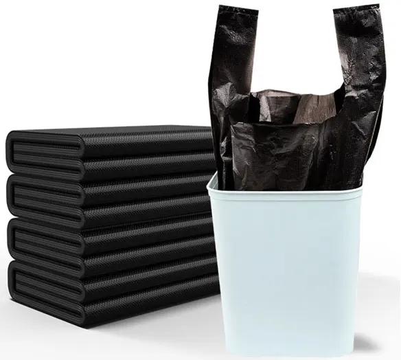 Rác màu đen túi vest phong cách lưu trữ túi cho nhà chất thải Thùng rác an ninh vuông dưới túi sản phẩm gia dụng HDPE