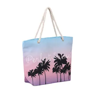 Tái chế cá nhân ban đầu Canvas Tote bãi biển túi