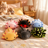 Peluche Axolotl en coton PP, jouet anti-stress pour enfants, personnalisable OEM/ODM, animal en peluche