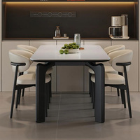 Ensemble de chaises de table à manger rectangulaire de style minimaliste italien moderne Design simple Modèle de maison populaire en ligne pour les petits espaces