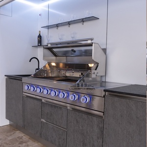 Personalizzabile modulare in acciaio inox Mobile cucina <span class=keywords><strong>casa</strong></span> baccello con stufa barbecue Grill Set per Hotel o soggiorno applicazione - Product Image 2