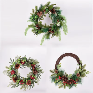 Planta Artificial Plantsphere, Oferta, Guirnalda Decorativa Colgante de Piñas de Cedro de Plástico Rojo, Guirnalda de Ratán, Planta Decorativa - Product Image 3