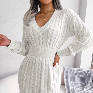 Elegante Otoño Invierno estándar cálido adelgazamiento Simple Casual lápiz tejido sólido <span class=keywords><strong>fiesta</strong></span> Oficina desgaste <span class=keywords><strong>señoras</strong></span> Jumper suéter vestido - Product Image 1