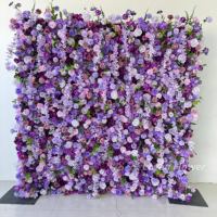 Panneau mural de fleurs en tissu enroulable 8ft x 8ft, motif fleurs sauvages colorées, pour décoration d'événements et de mariages, vente en gros