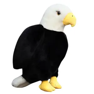 Lifelike Stuffed Animal Mascot Toys Custom Made Realistic Fur Wild Bird Plush Toys Bald Eagle Plushie
