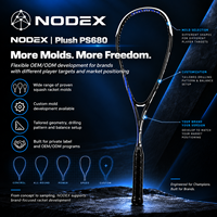 Raquette de squash NODEX OEM ODM en nylon ultralégère jusqu'à 125g, non cordée, moulée sur mesure, pour l'entraînement et l'extérieur