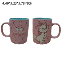 Mug à soupe réutilisable en porcelaine 3D personnalisé avec logo, motif chat rose de dessin animé pour enfants, écologique, 11 oz