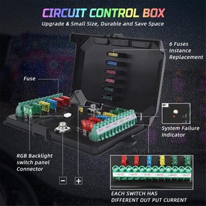 Offroad Auto Vrachtwagen Auxility Lights 24V 12V Off-Road Dimbare Rgb 8 Bende Schakelpaneel Met Circuit Control Box - Product Image 5