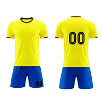 Maillot de football personnalisé en polyester respirant pour hommes, uniforme de sport bleu, t-shirt pour hommes