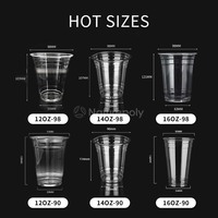 Gobelets en plastique transparents biodégradables compostables jetables personnalisés de 10 12 14 16 20 24 oz Gobelet en PLA à boire froid avec couvercles