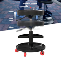 Tabouret de garage à roulettes réglable en hauteur avec logo personnalisé, chaise d'atelier pour mécanicien avec 5 roues pivotantes, cadre en métal fer.