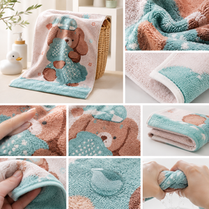 <span class=keywords><strong>Serviette</strong></span> pour enfants en coton 100% de qualité supérieure, très absorbante, motif dessin animé mignon, 25*50cm, 47g, idéale pour les routines de soin de la peau des enfants - Vente chaude - Product Image 6