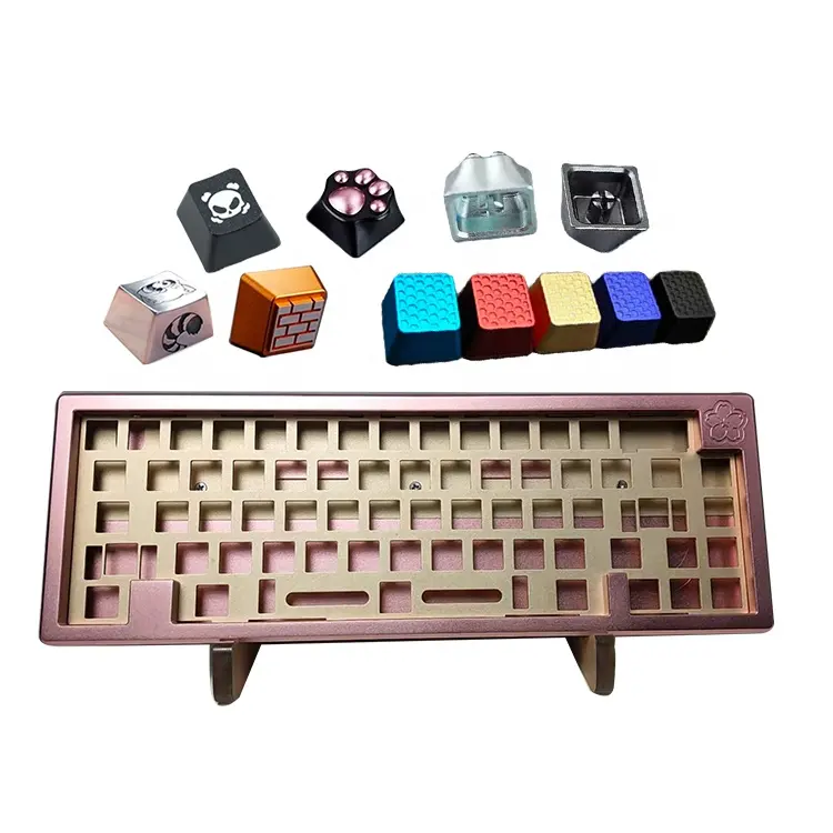 Teclado mecânico personalizado de alumínio, teclado mecânico cnc, teclas de pbt, resina colorida, teclas japonesas para teclado mecânico