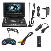 Tragbarer 7-Zoll-Akku-Player mit analogem TV, FM-Radio, USB und DVD-Funktion