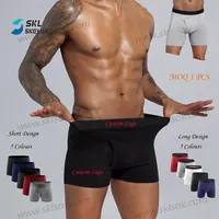높은 품질 사용자 정의 복서 디자인 남자 속옷 통기성 코튼 복서 팬티 반바지 중간 허리 일반 섹시한 사용자 정의 복서 로고