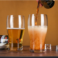 Chope à bière en verre transparent 500 ml, logo personnalisé imprimé, pour bar et restaurant