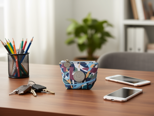 Monedero con estampado de poliéster para mujer, mini billetera con cierre de cremallera 3 en 1 para uso diario - Product Image 2