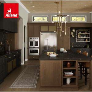 <span class=keywords><strong>Armoire</strong></span> <span class=keywords><strong>de</strong></span> cuisine sur mesure Allandcabinet, style transitionnel, finition placage bois naturel, panneau Shaker en bois d'érable avec îlot - Product Image 3