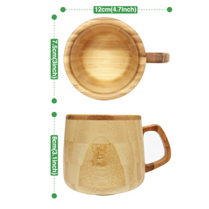 Tazas de Té de Bambú Clásicas y Tazas para Café/Vino, Antiderrames, Ecológicas, 150 ml, para Té, Café, Vino, <span class=keywords><strong>Cerveza</strong></span> y Bebidas Calientes - Product Image 2