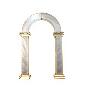 Wedding 3D Iron Paint Arch Frame <b>Backdrop</b> with Golden Finish Eco-Friendly up to 5ft Height & Under 4ft Width - Product Image 2
