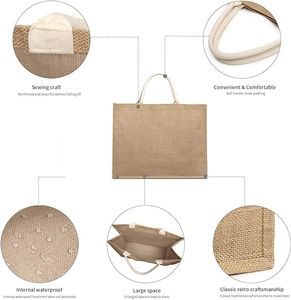 Bolsas de Yute Promocionales para Compras, Playa, con Fondo Reforzado, Bolsillo Interior con Cremallera, Recicladas - Product Image 4