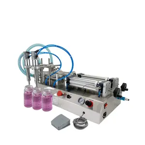 Semiautomático de mesa de agua líquido jabón detergente jugo cara suero jabón leche embotellado máquinas de llenado en existencias